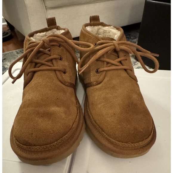 UGG Neumel Chukka Suede Lace Up Ankle Boots Size 7 Chestnut Brown - Picture 9 of 11